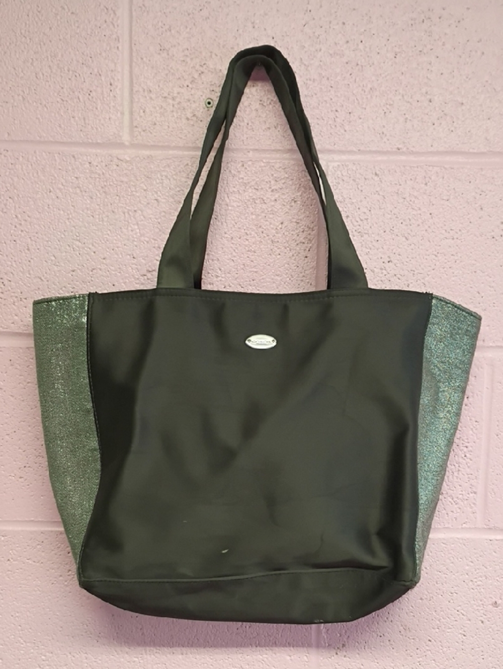 Coach Black Tote Bag with Sparkle Side Panels - Women